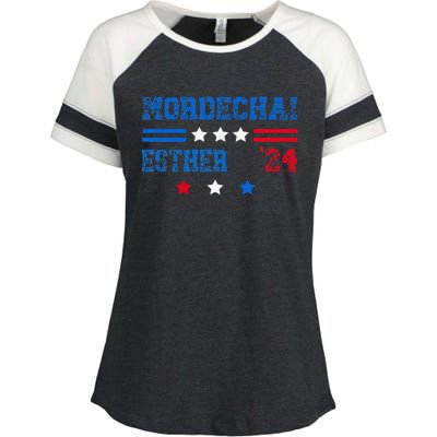 Queen Esther Mordechai 2024 Purim Enza Ladies Jersey Colorblock Tee