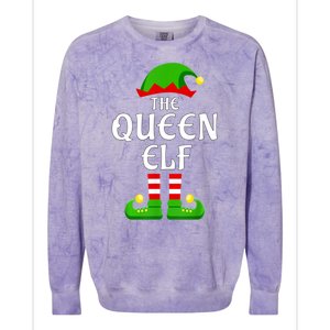 Queen Elf Pajama Matching Group Christmas Holiday Colorblast Crewneck Sweatshirt