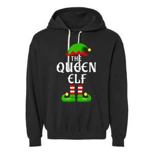 Queen Elf Pajama Matching Group Christmas Holiday Garment-Dyed Fleece Hoodie