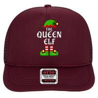 Queen Elf Pajama Matching Group Christmas Holiday High Crown Mesh Back Trucker Hat