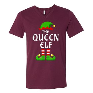 Queen Elf Pajama Matching Group Christmas Holiday V-Neck T-Shirt