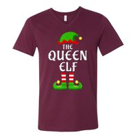 Queen Elf Pajama Matching Group Christmas Holiday V-Neck T-Shirt