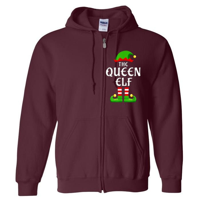 Queen Elf Pajama Matching Group Christmas Holiday Full Zip Hoodie