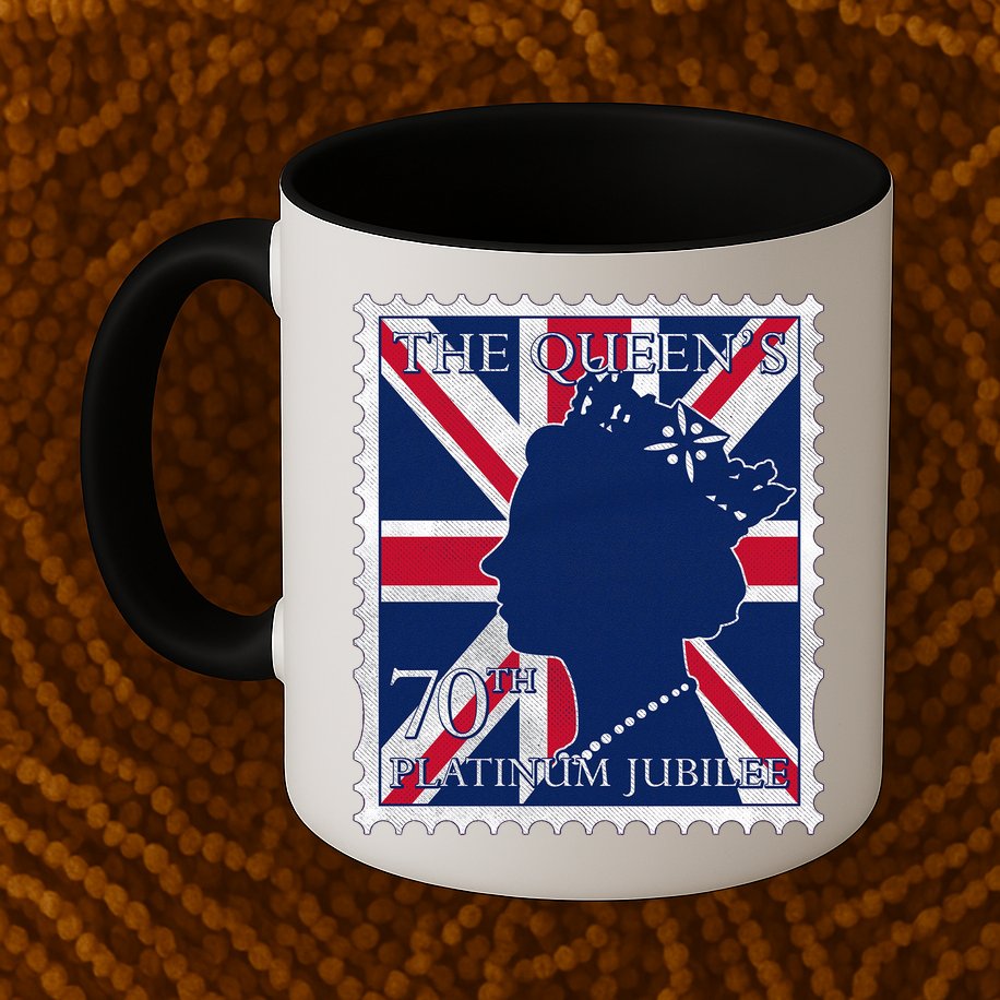Queen Elizabeth Platinum Jubilee Celebration Queens 70th Anniversary Union Jack Mug