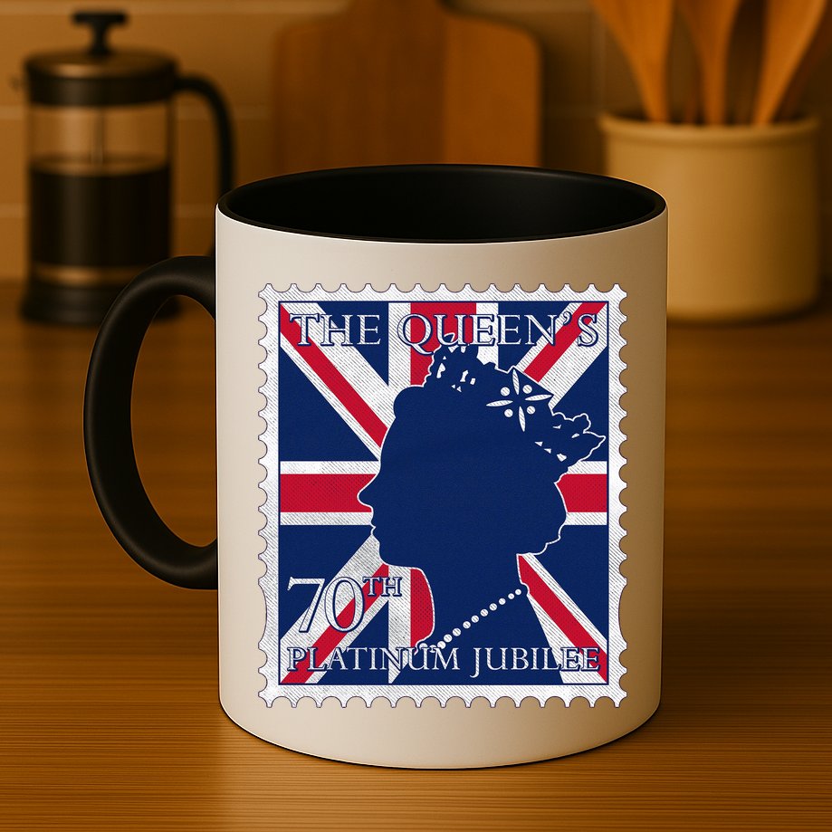 Queen Elizabeth Platinum Jubilee Celebration Queens 70th Anniversary Union Jack Mug
