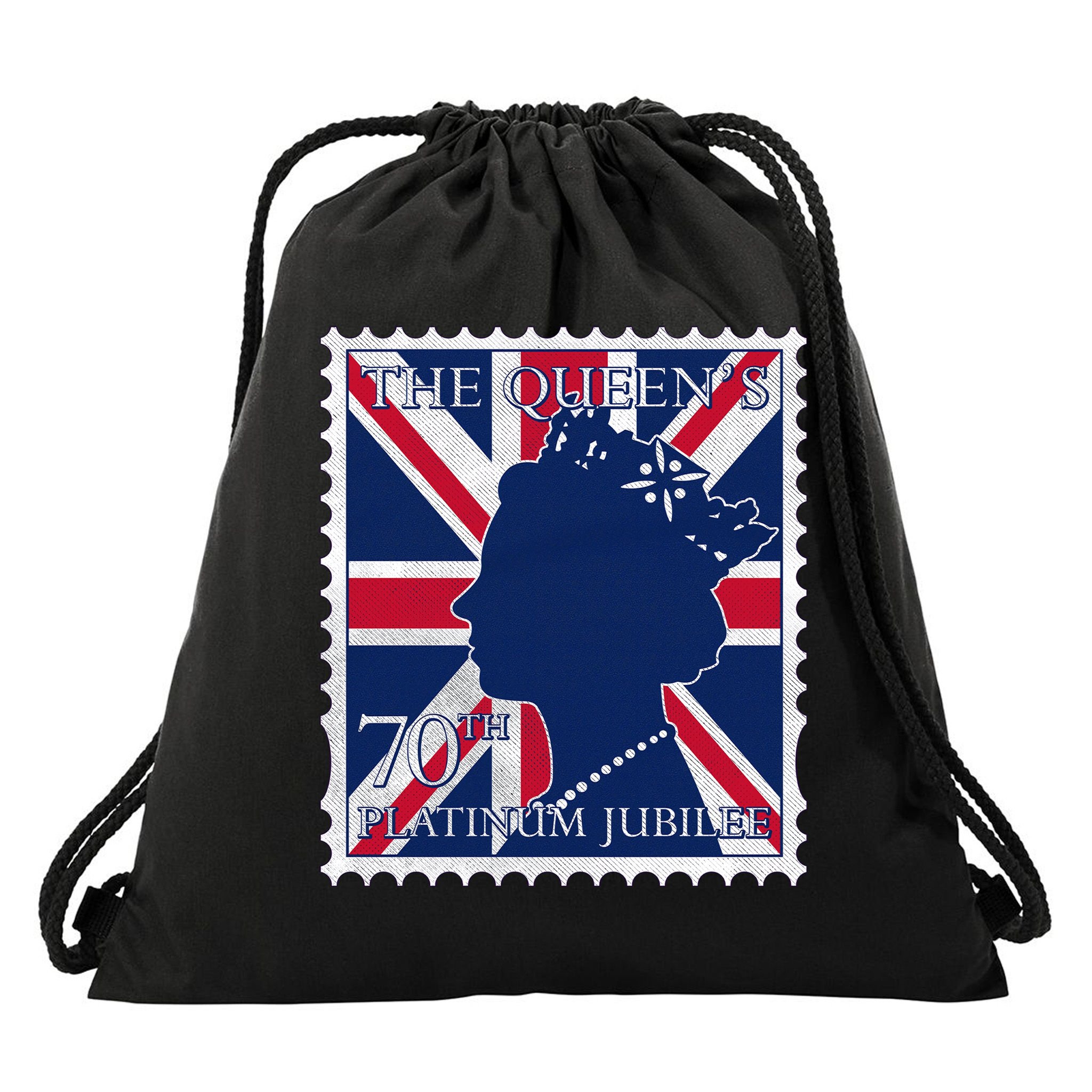 Queen Elizabeth Platinum Jubilee Celebration Queens 70th Anniversary Union Jack Drawstring Bag