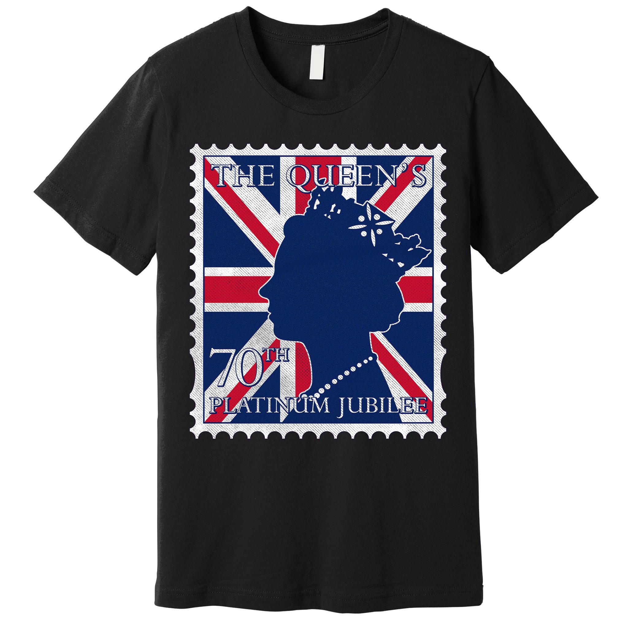Queen Elizabeth Platinum Jubilee Celebration Queens 70th Anniversary Union Jack Premium T-Shirt