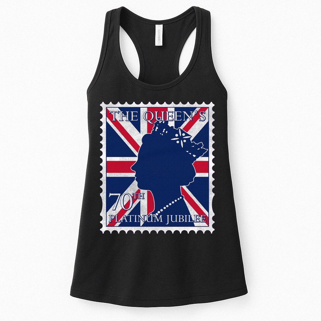 Queen Elizabeth Platinum Jubilee Celebration Queens 70th Anniversary Union Jack Womens Tank Top