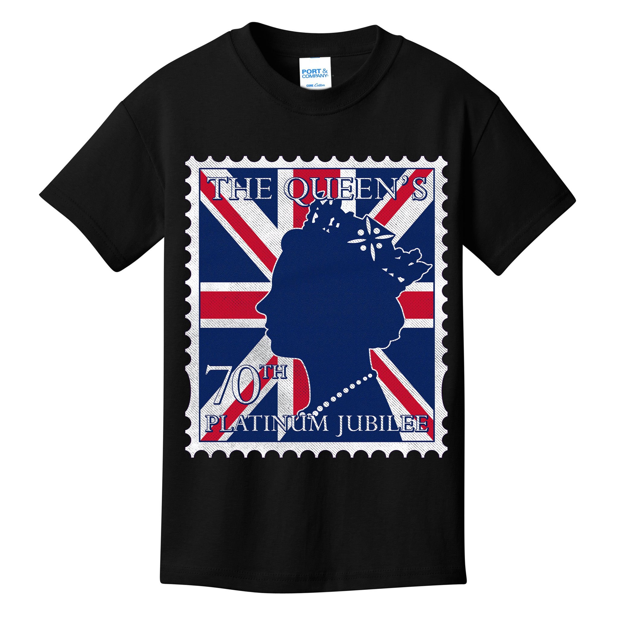 Queen Elizabeth Platinum Jubilee Celebration Queens 70th Anniversary Union Jack Kids T-Shirt
