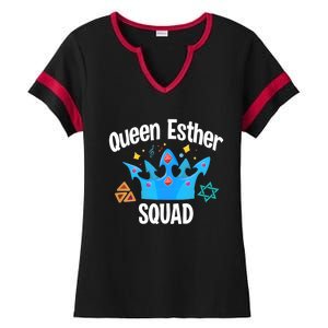 Queen Esther Squad Gift Funny Jewish Gift Purim Happy Costume Gift Ladies Halftime Notch Neck Tee