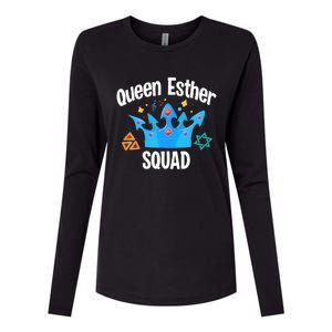 Queen Esther Squad Gift Funny Jewish Gift Purim Happy Costume Gift Womens Cotton Relaxed Long Sleeve T-Shirt