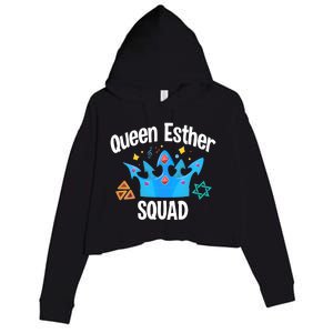 Queen Esther Squad Gift Funny Jewish Gift Purim Happy Costume Gift Crop Fleece Hoodie