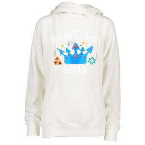 Queen Esther Squad Gift Funny Jewish Gift Purim Happy Costume Gift Womens Funnel Neck Pullover Hood