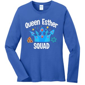 Queen Esther Squad Gift Funny Jewish Gift Purim Happy Costume Gift Ladies Long Sleeve Shirt