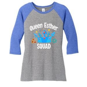 Queen Esther Squad Gift Funny Jewish Gift Purim Happy Costume Gift Women's Tri-Blend 3/4-Sleeve Raglan Shirt