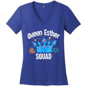 Queen Esther Squad Gift Funny Jewish Gift Purim Happy Costume Gift Women's V-Neck T-Shirt