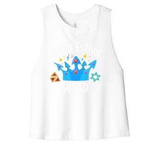 Queen Esther Squad Gift Funny Jewish Gift Purim Happy Costume Gift Women's Racerback Cropped Tank