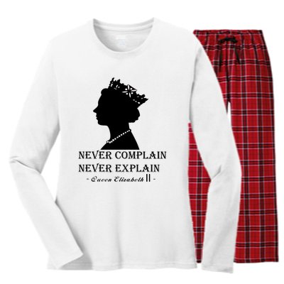 Queen Elizabeth Shirt Never Complain Never Explain Shirt Queen Shirt Roya Women's Long Sleeve Flannel Pajama Set 