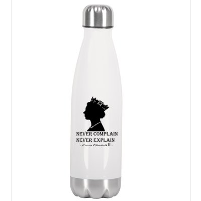 Queen Elizabeth Shirt Never Complain Never Explain Shirt Queen Shirt Roya Stainless Steel Insulated Water Bottle