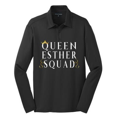 Queen Esther Squad Purim Jewish Festival Silk Touch Performance Long Sleeve Polo