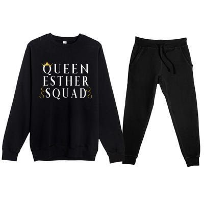 Queen Esther Squad Purim Jewish Festival Premium Crewneck Sweatsuit Set