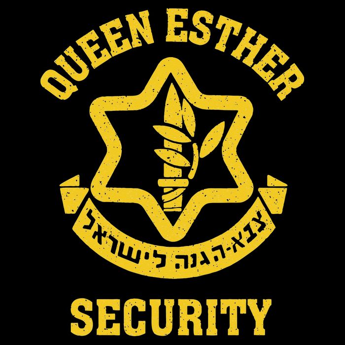 Queen Esther Security Funny Purim Costume Idf Tzahal Israel T-Shirt