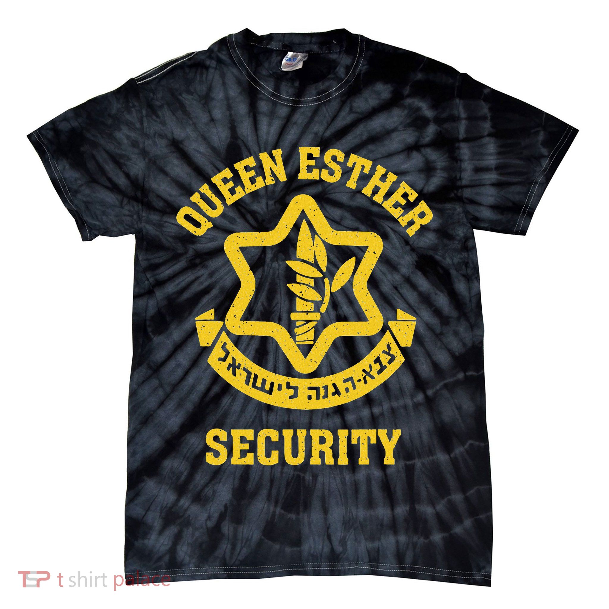 Queen Esther Security Funny Purim Costume Idf Tzahal Israel Tie-Dye T-Shirt