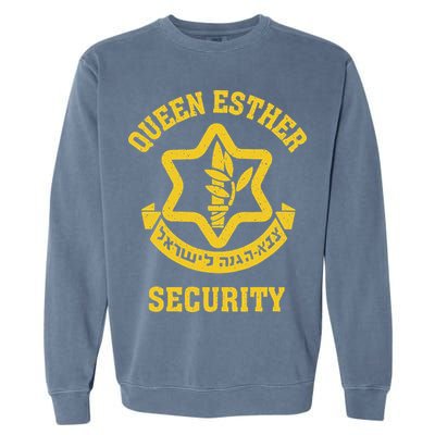 Queen Esther Security Funny Purim Costume Idf Tzahal Israel Garment-Dyed Sweatshirt