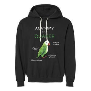 Quaker Funny Anatomy Of A Quaker Parrot Monk Parrot Garment-Dyed Fleece Hoodie