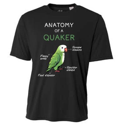 Quaker Funny Anatomy Of A Quaker Parrot Monk Parrot Cooling Performance Crew T-Shirt