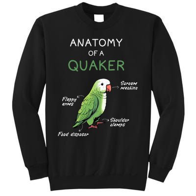 Quaker Funny Anatomy Of A Quaker Parrot Monk Parrot Sweatshirt