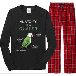 Quaker Funny Anatomy Of A Quaker Parrot Monk Parrot Long Sleeve Pajama Set