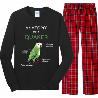 Quaker Funny Anatomy Of A Quaker Parrot Monk Parrot Long Sleeve Pajama Set