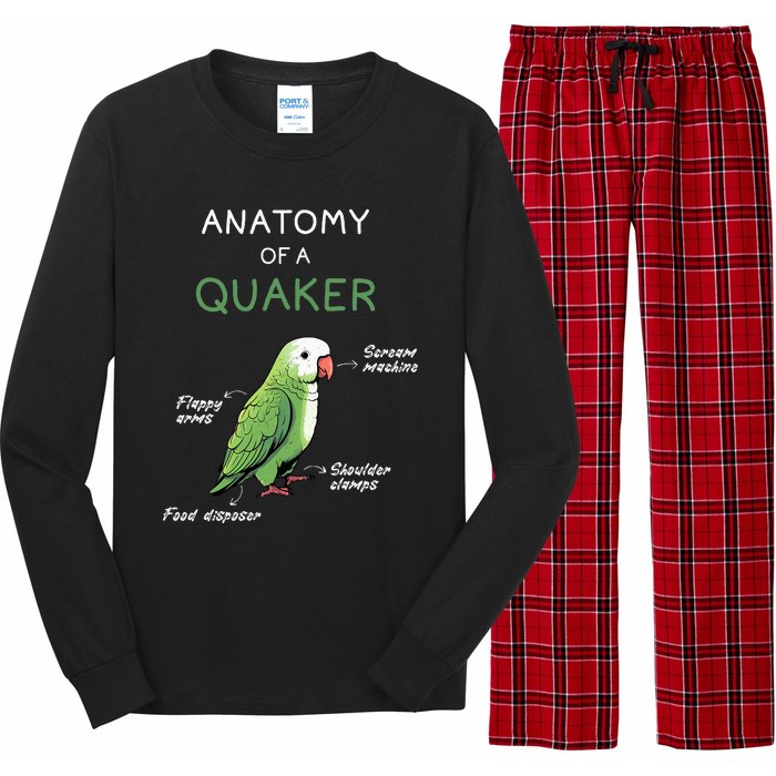 Quaker Funny Anatomy Of A Quaker Parrot Monk Parrot Long Sleeve Pajama Set