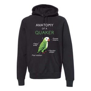 Quaker Funny Anatomy Of A Quaker Parrot Monk Parrot Premium Hoodie