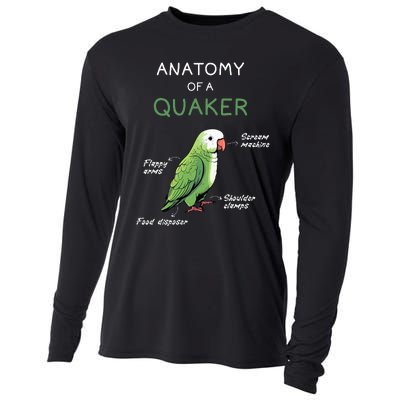 Quaker Funny Anatomy Of A Quaker Parrot Monk Parrot Cooling Performance Long Sleeve Crew