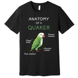 Quaker Funny Anatomy Of A Quaker Parrot Monk Parrot Premium T-Shirt