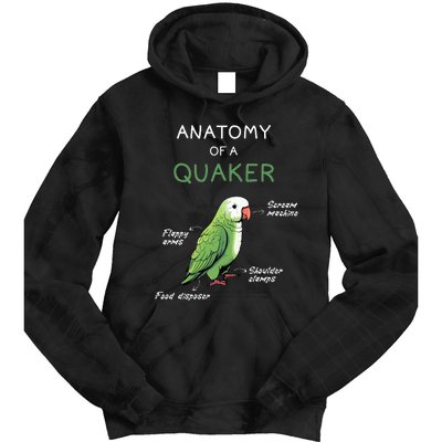 Quaker Funny Anatomy Of A Quaker Parrot Monk Parrot Tie Dye Hoodie