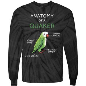 Quaker Funny Anatomy Of A Quaker Parrot Monk Parrot Tie-Dye Long Sleeve Shirt