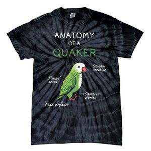 Quaker Funny Anatomy Of A Quaker Parrot Monk Parrot Tie-Dye T-Shirt