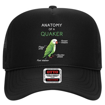 Quaker Funny Anatomy Of A Quaker Parrot Monk Parrot Trucker Hat