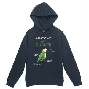 Quaker Funny Anatomy Of A Quaker Parrot Monk Parrot Urban Pullover Hoodie