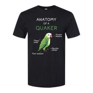 Quaker Funny Anatomy Of A Quaker Parrot Monk Parrot Softstyle CVC T-Shirt