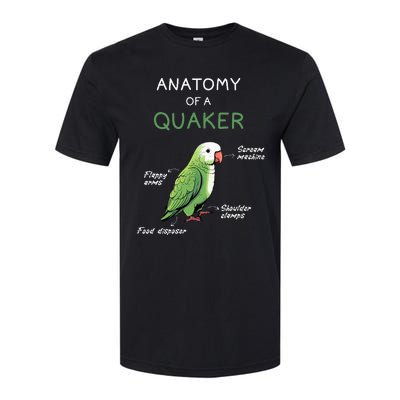 Quaker Funny Anatomy Of A Quaker Parrot Monk Parrot Softstyle CVC T-Shirt