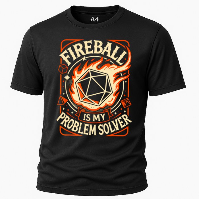 Quote Fire Ball Is My Problem Solver Design Cooling Performance Crew T-Shirt
