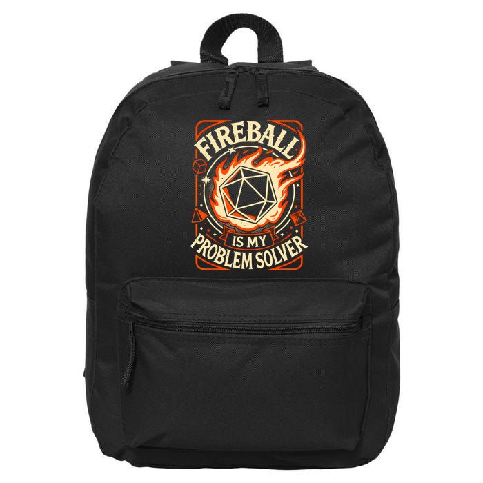 Quote Fire Ball Is My Problem Solver Design 16 in Basic Backpack