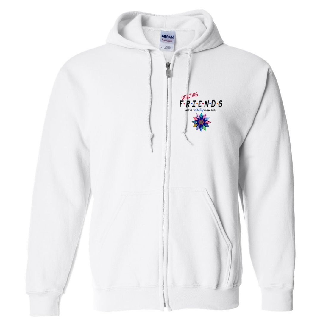 Quilting Friends Forever Stitching Memories Funny Quilting Full Zip Hoodie