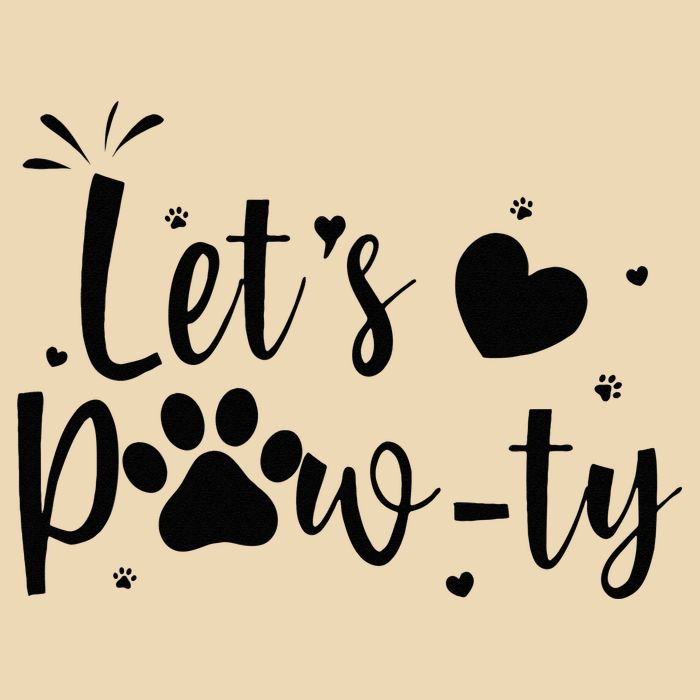 q6bA Funny Let's Pawty Dog Birthday Dog Mom Birthday Party Drawstring Bag