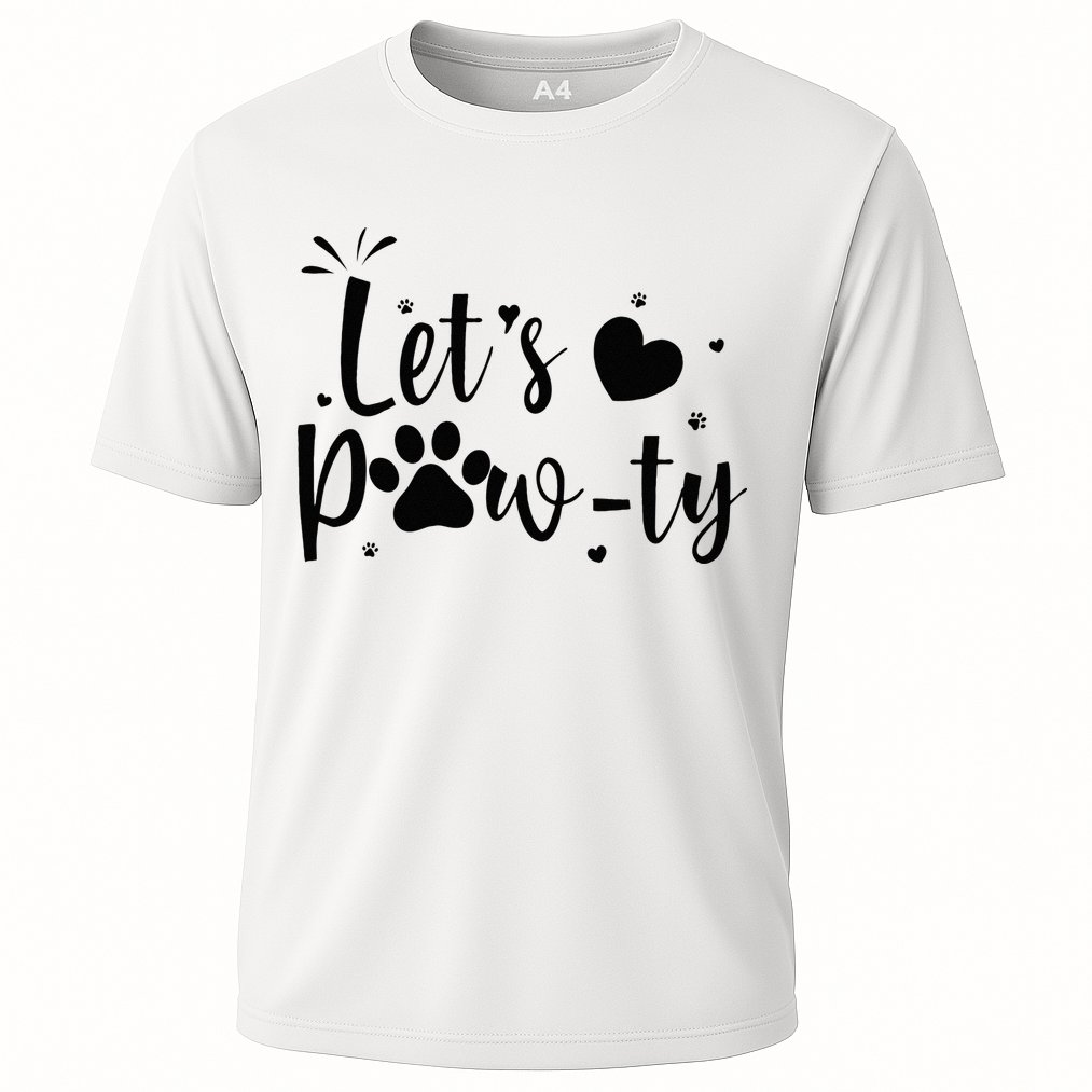 q6bA Funny Let's Pawty Dog Birthday Dog Mom Birthday Party Cooling Performance Crew T-Shirt