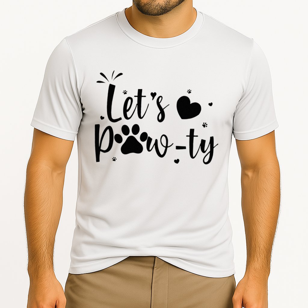 q6bA Funny Let's Pawty Dog Birthday Dog Mom Birthday Party Cooling Performance Crew T-Shirt